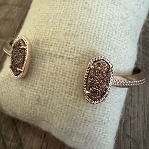 Kendra Scott cuff bracelet in rose gold and brown druzy